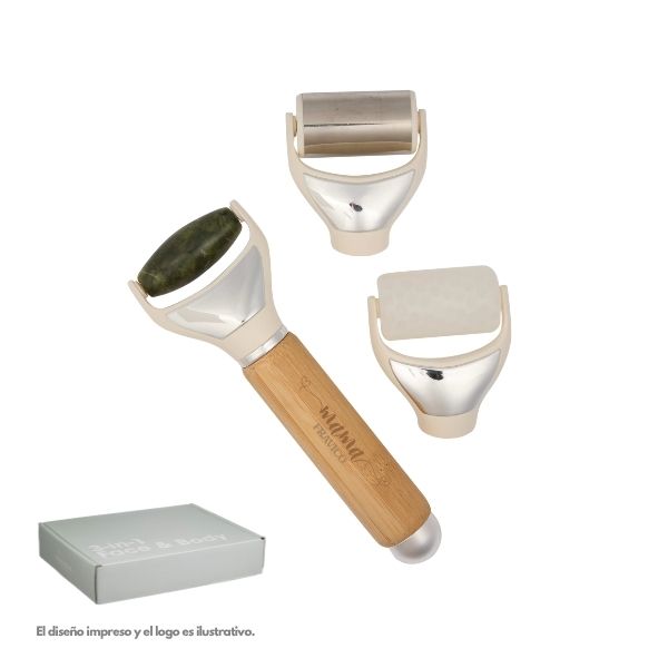 Wellable™ FSC®-Certified 3-in-1 Face and Body Roller Set