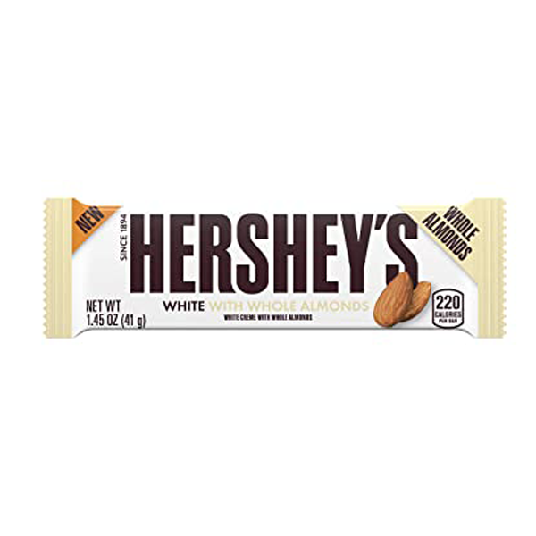 Hersheys White with whole almonds