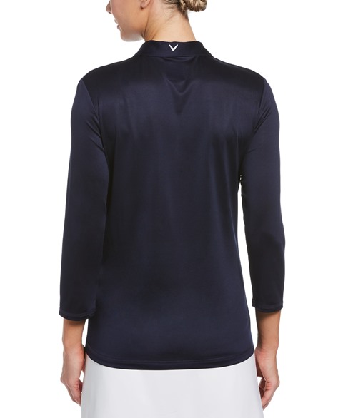 Callaway - Sun Protection 3/4 Sleeve Solid Golf Polo Shirt