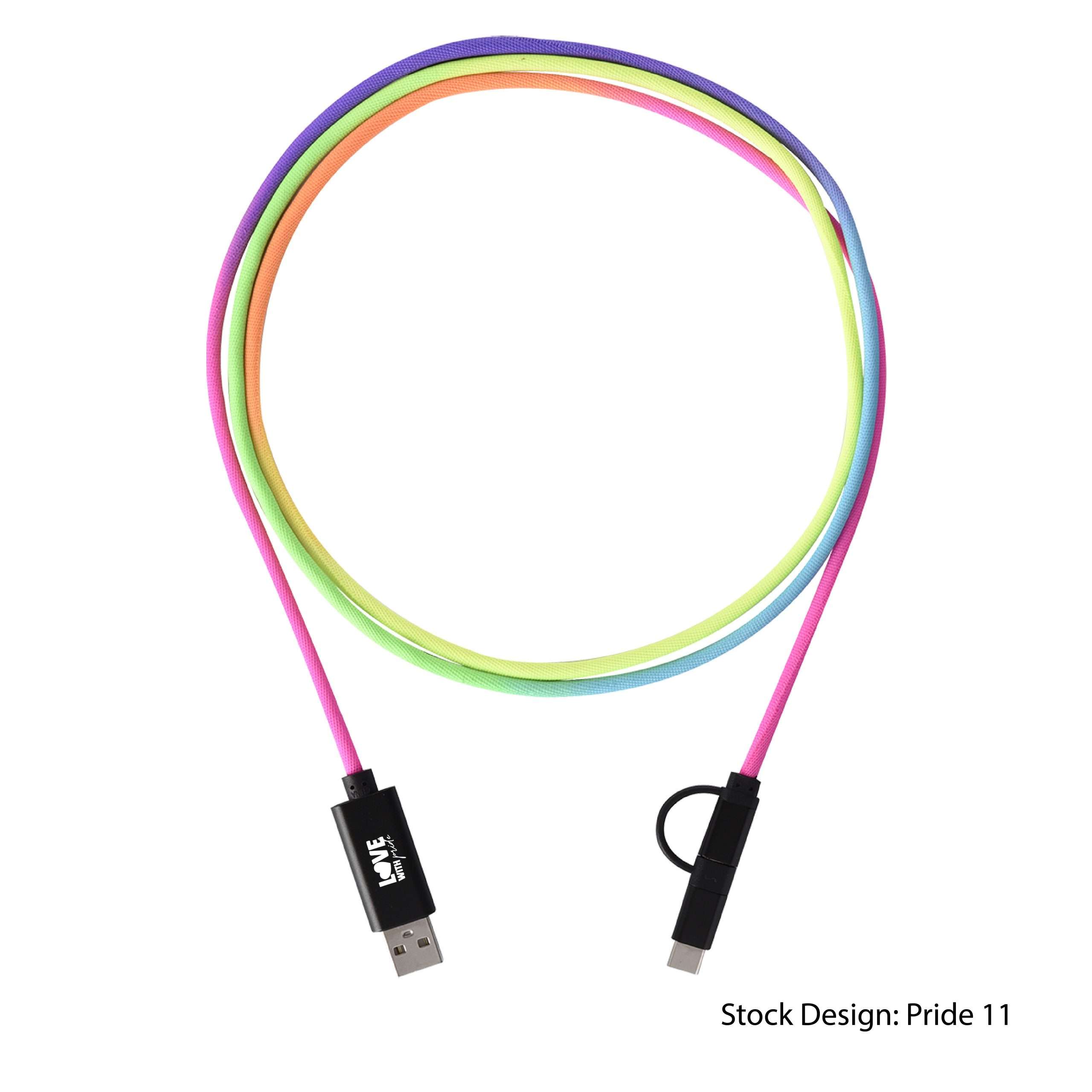 Rainbow Braided Charging Cable