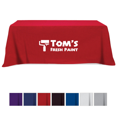 Flat Poly/Cotton 3-sided Table Cover - fits 8 standard table