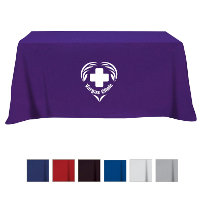 Flat Poly/Cotton 4-sided Table Cover - fits 6 standard table
