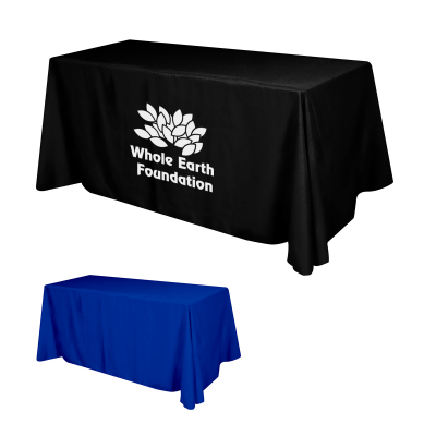 Flat Polyester 4-Sided Table Cover - fits 6 standard table
