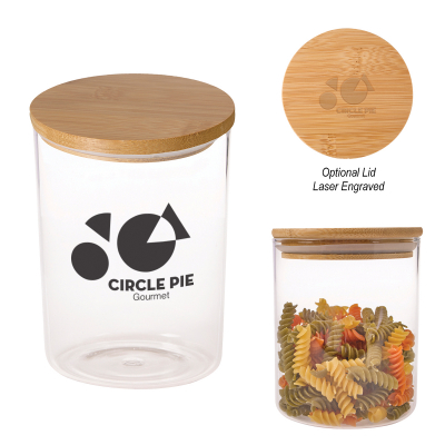 26 Oz. Glass Container With Bamboo Lid