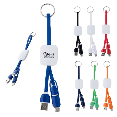 Slide Charging Cables On Key Ring