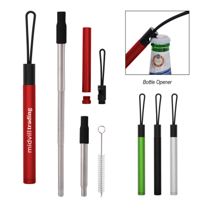 Tailgater Straw Kit With Bottle Opener