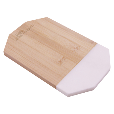 Octagonal Marble & Bamboo Cutting Board