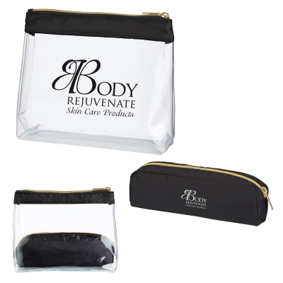 Sadie Satin Cosmetic Bag Set