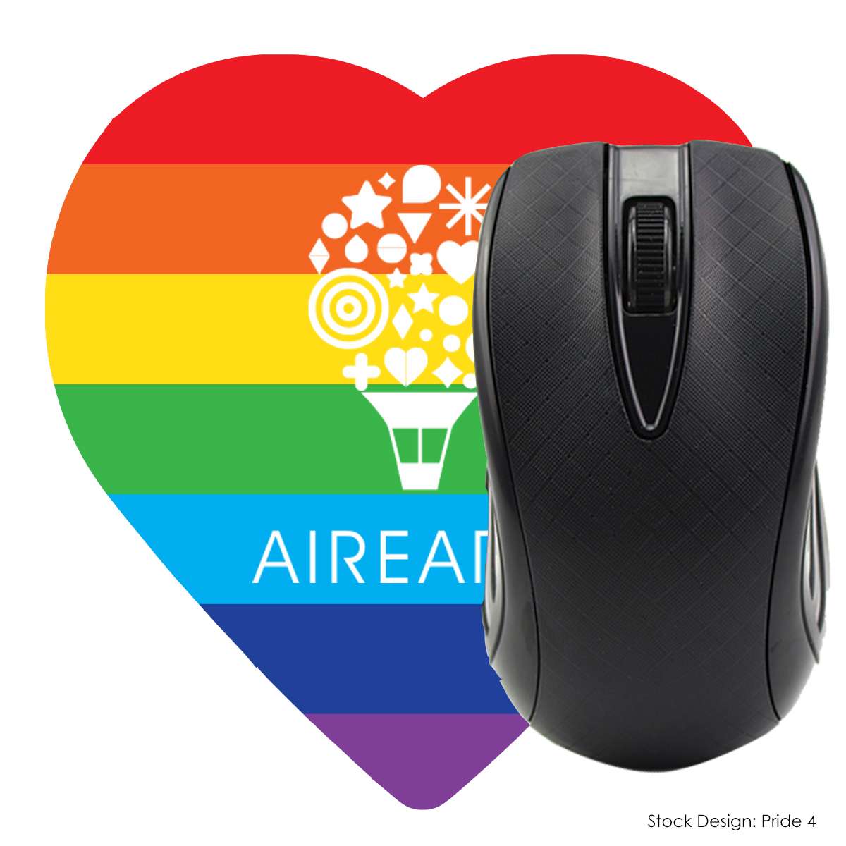 Pride Heart Shaped Computer Mouse Pad- Dye Sublimated