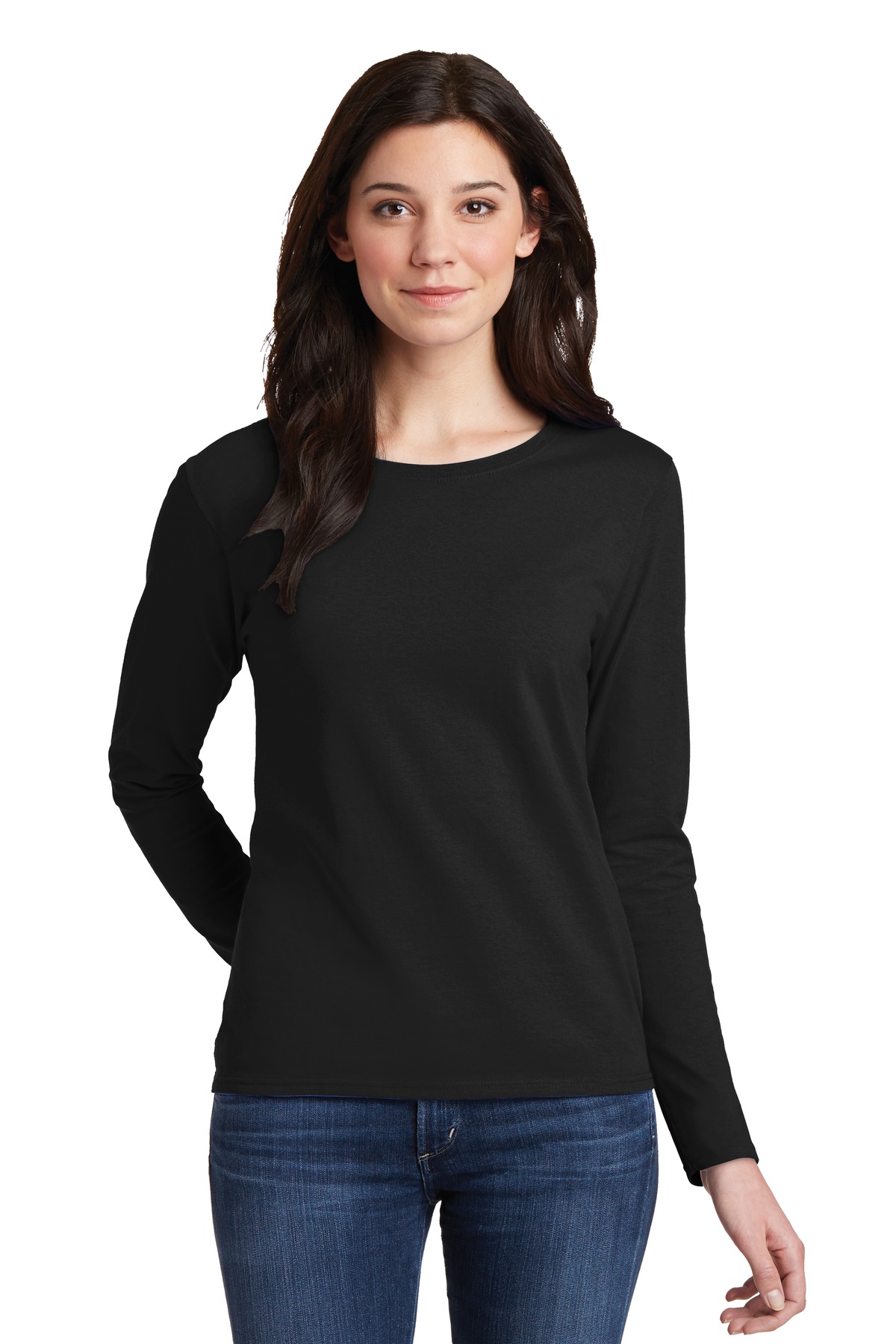 Gildan Ladies Heavy Cotton 100% Cotton Long Sleeve T-Shirt. 5400L