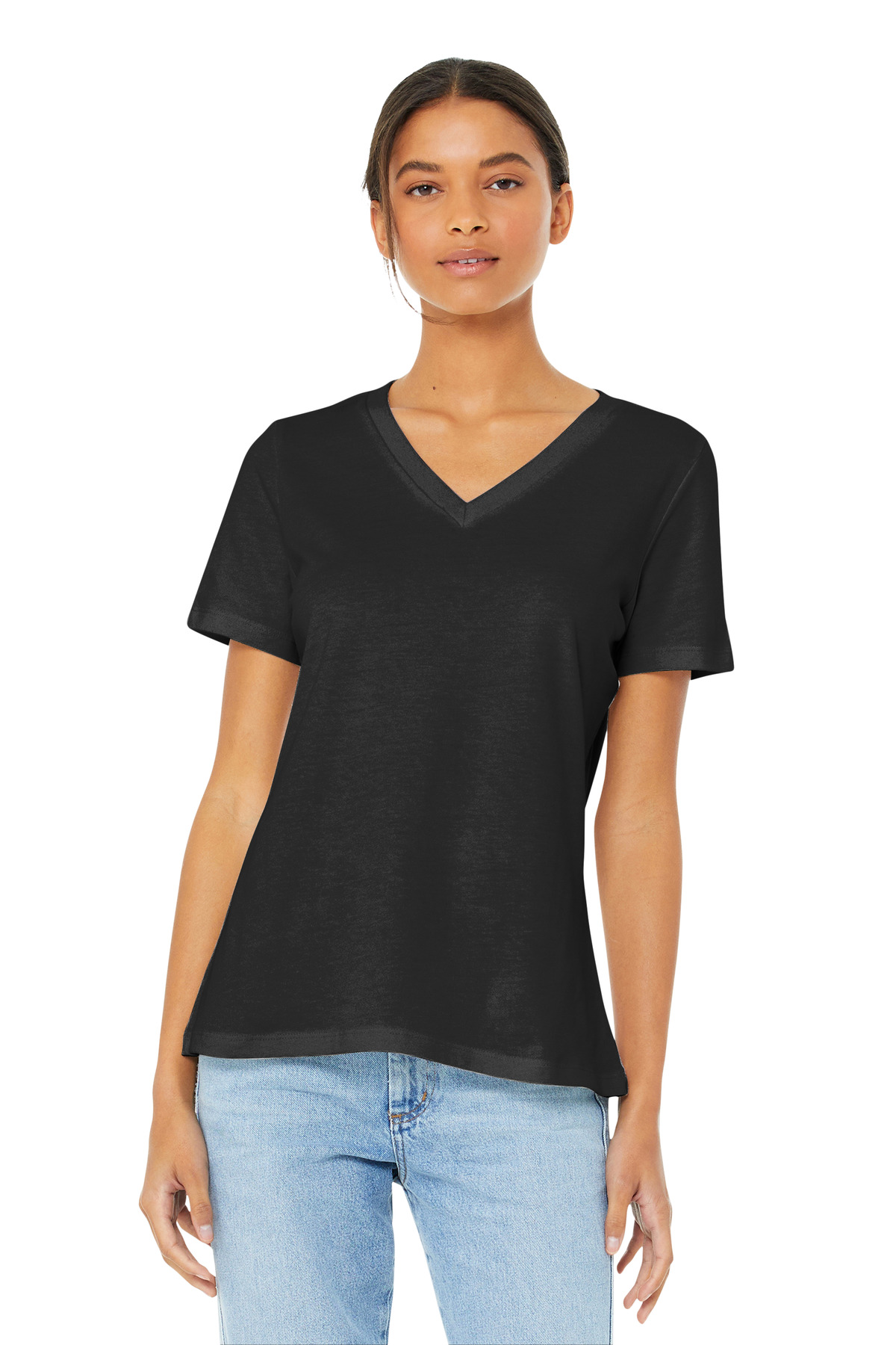 BELLA+CANVAS  Womens Relaxed Jersey Short Sleeve V-Neck Tee. BC6405