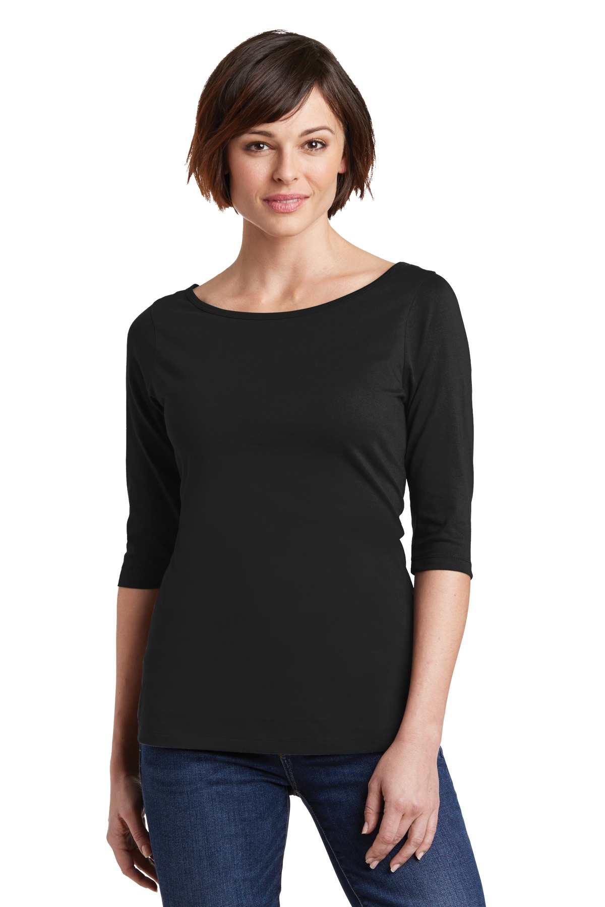 District Womens Perfect Weight 3/4-Sleeve Tee. DM107L