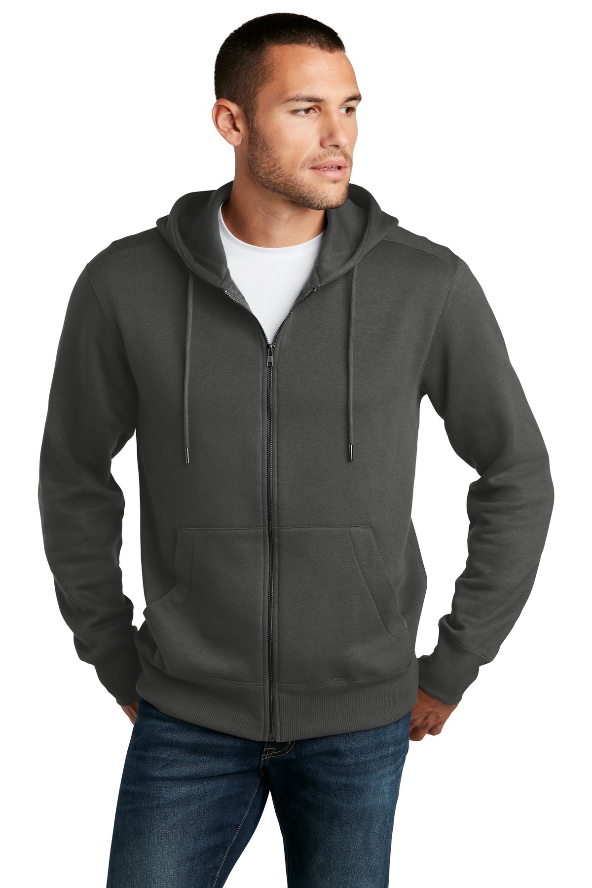 District  Perfect Weight  Fleece Full-Zip Hoodie DT1103