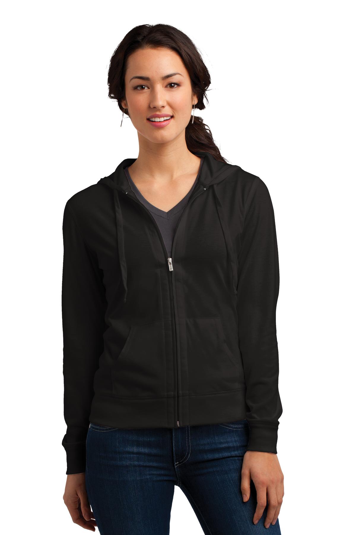 District Womens Fitted Jersey Full-Zip Hoodie. DT2100