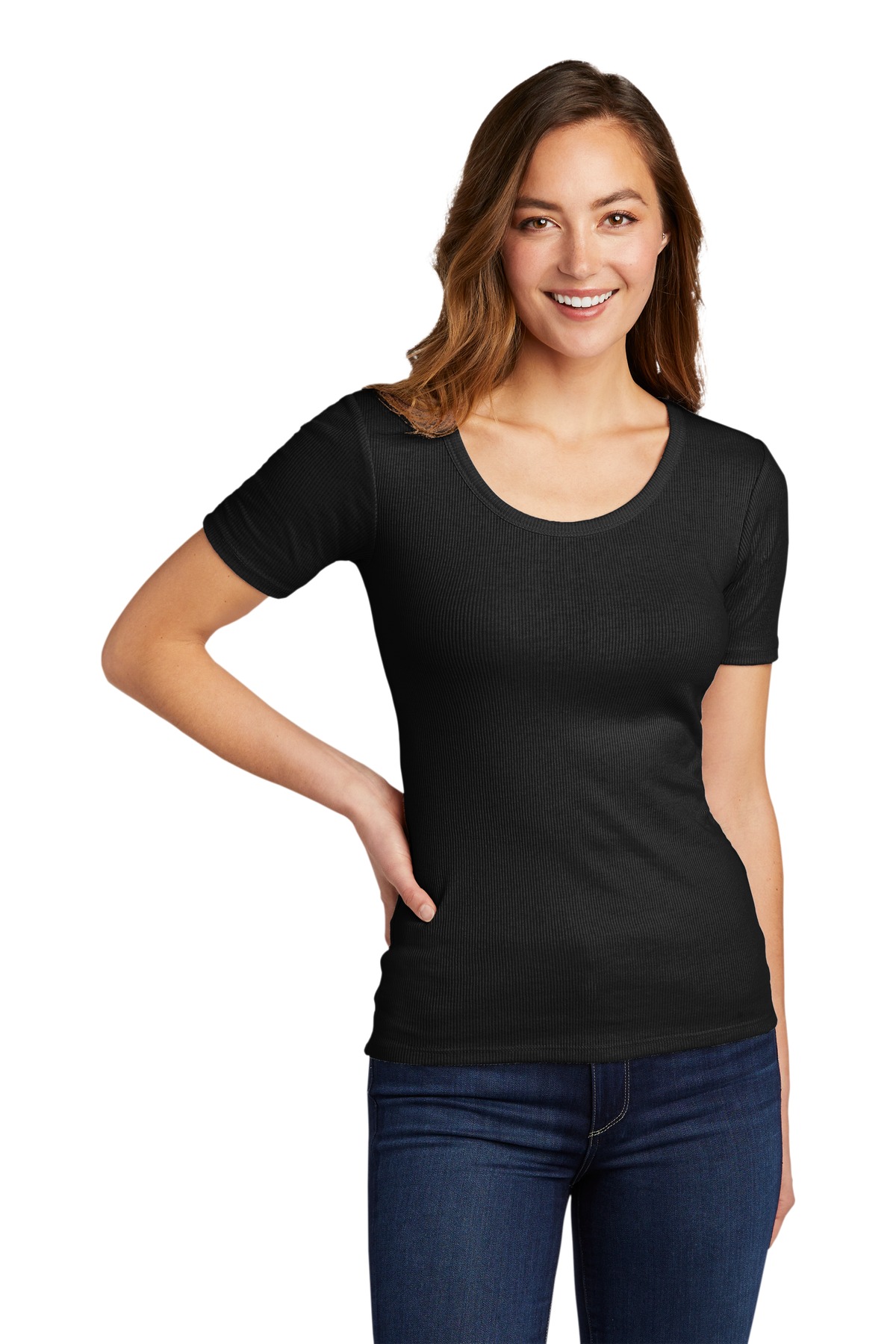 District Womens V.I.T.Rib Scoop Neck Tee DT6020