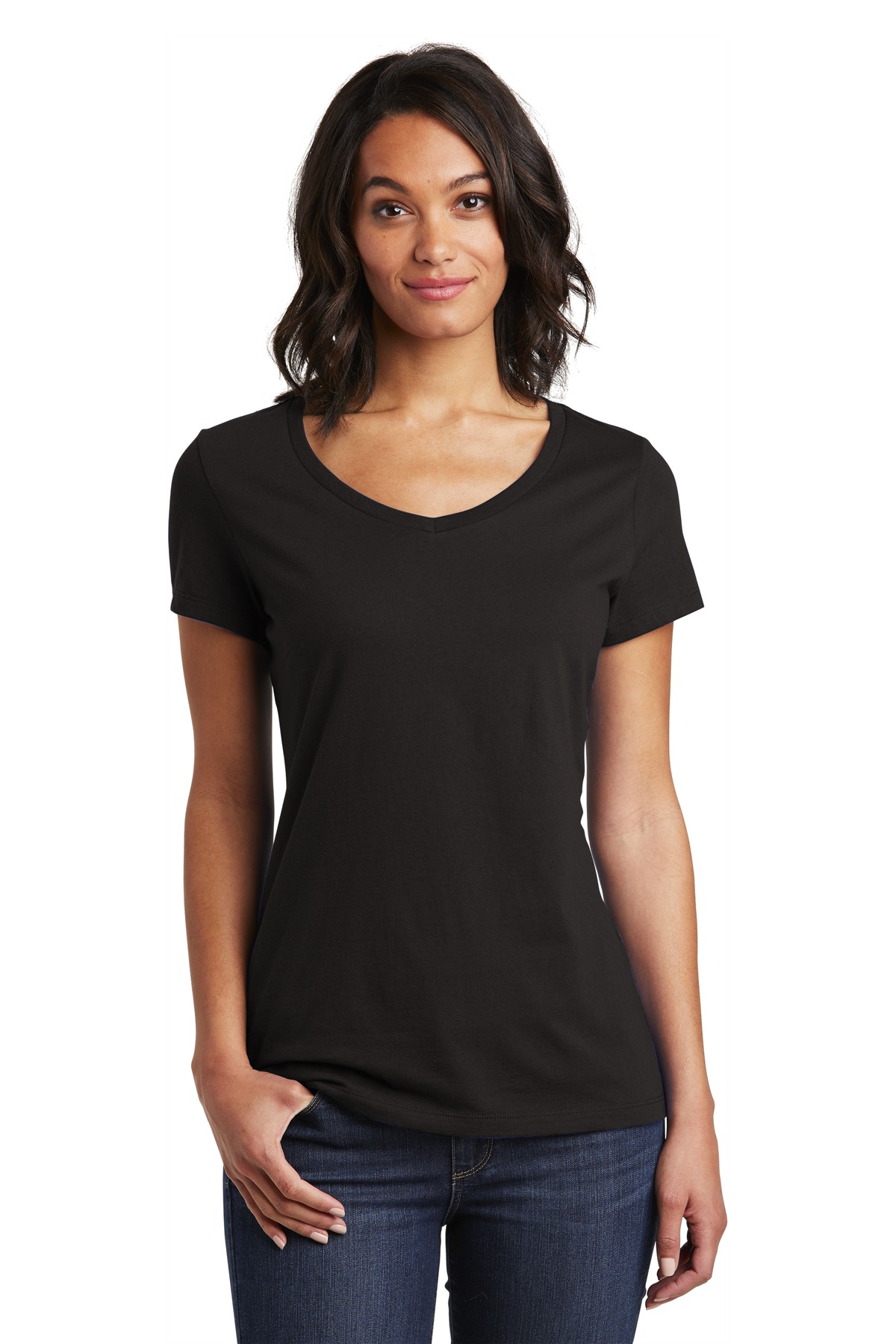 District  Womens Very Important Tee  V-Neck. DT6503