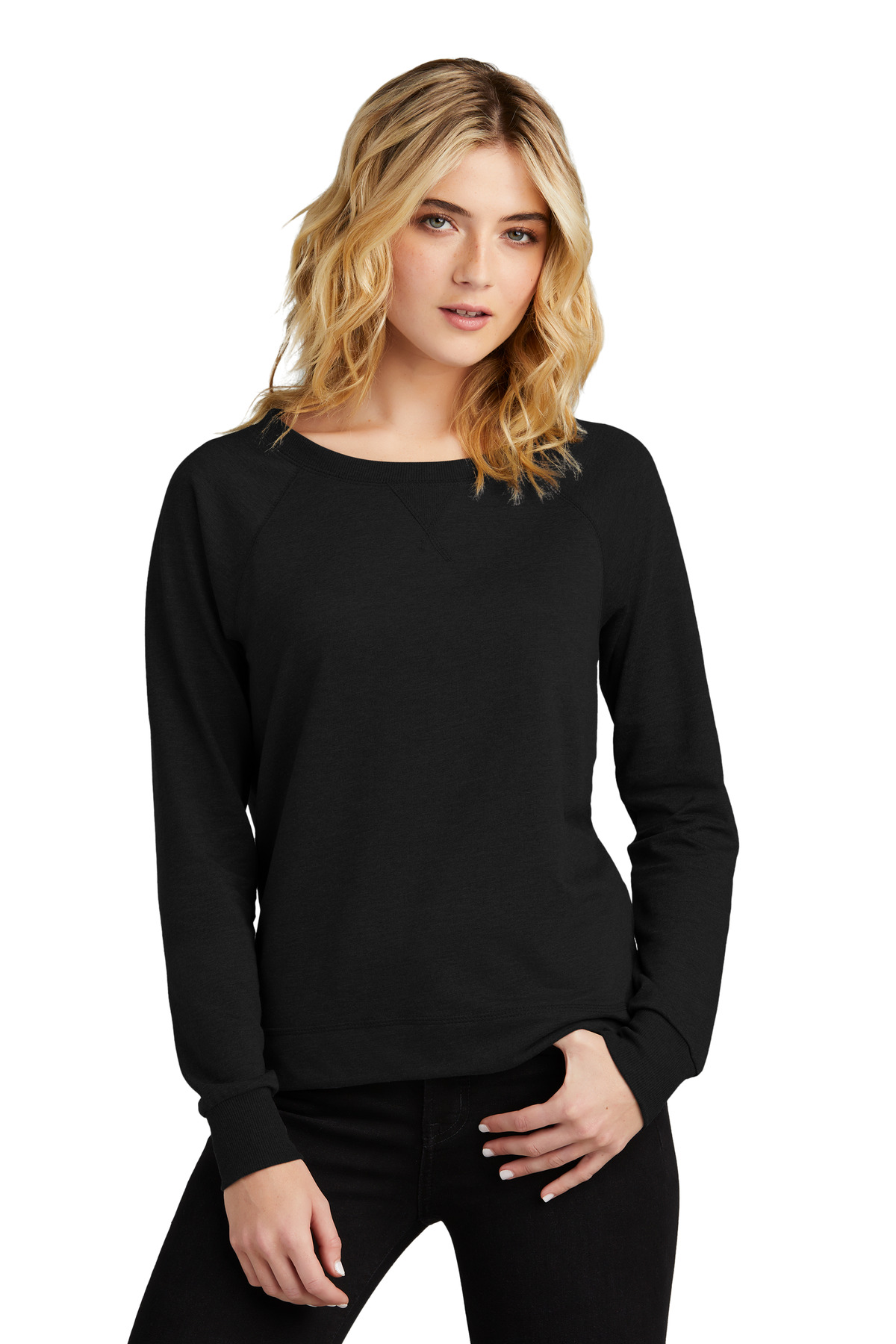 District Womens Featherweight French Terry Long Sleeve Crewneck DT672