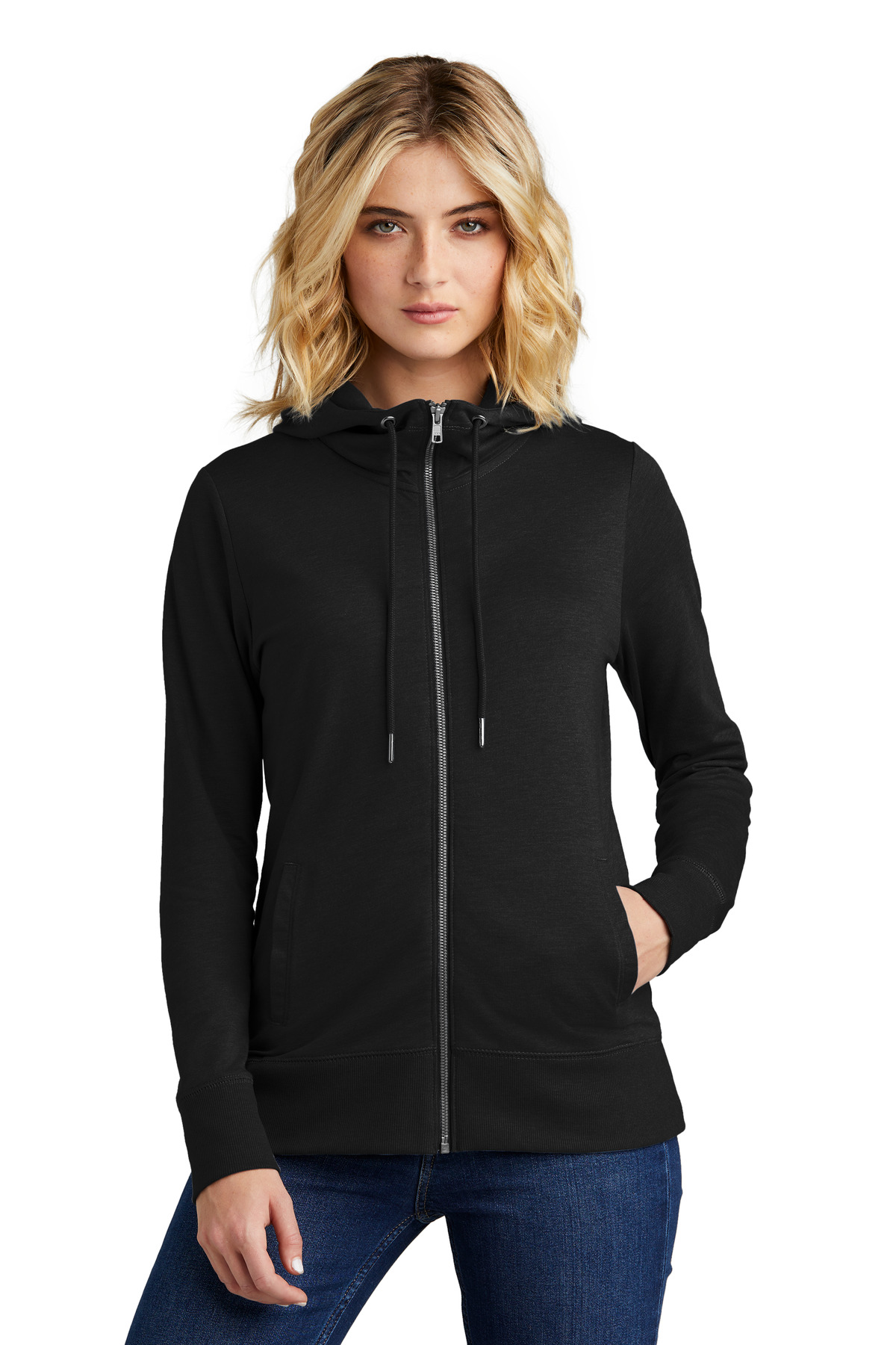 District Womens Featherweight French Terry Full-Zip Hoodie DT673