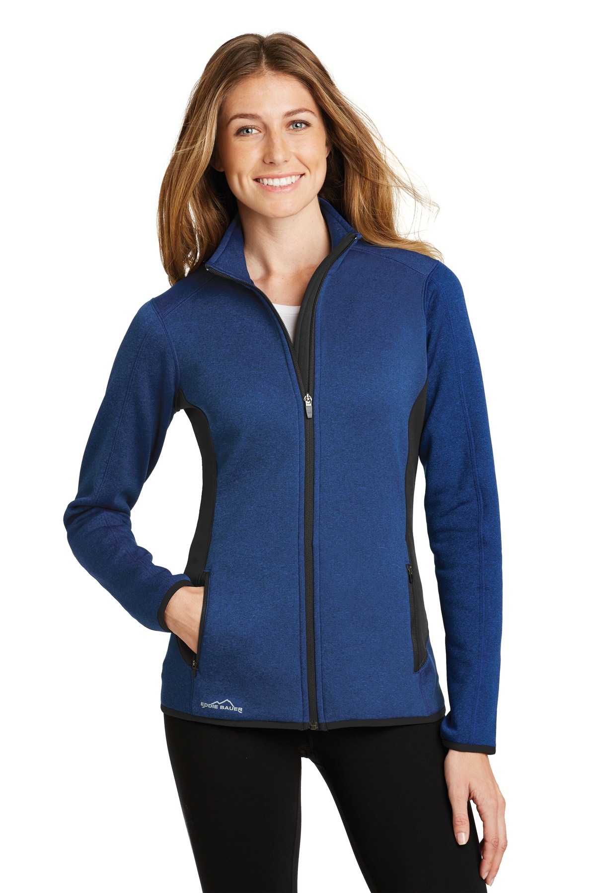 Eddie Bauer Ladies Full-Zip Heather Stretch Fleece Jacket. EB239