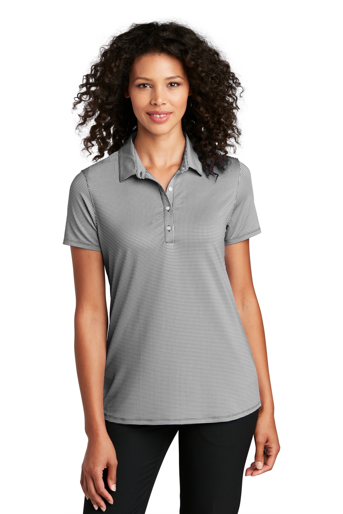 Port Authority  Ladies Gingham Polo LK646