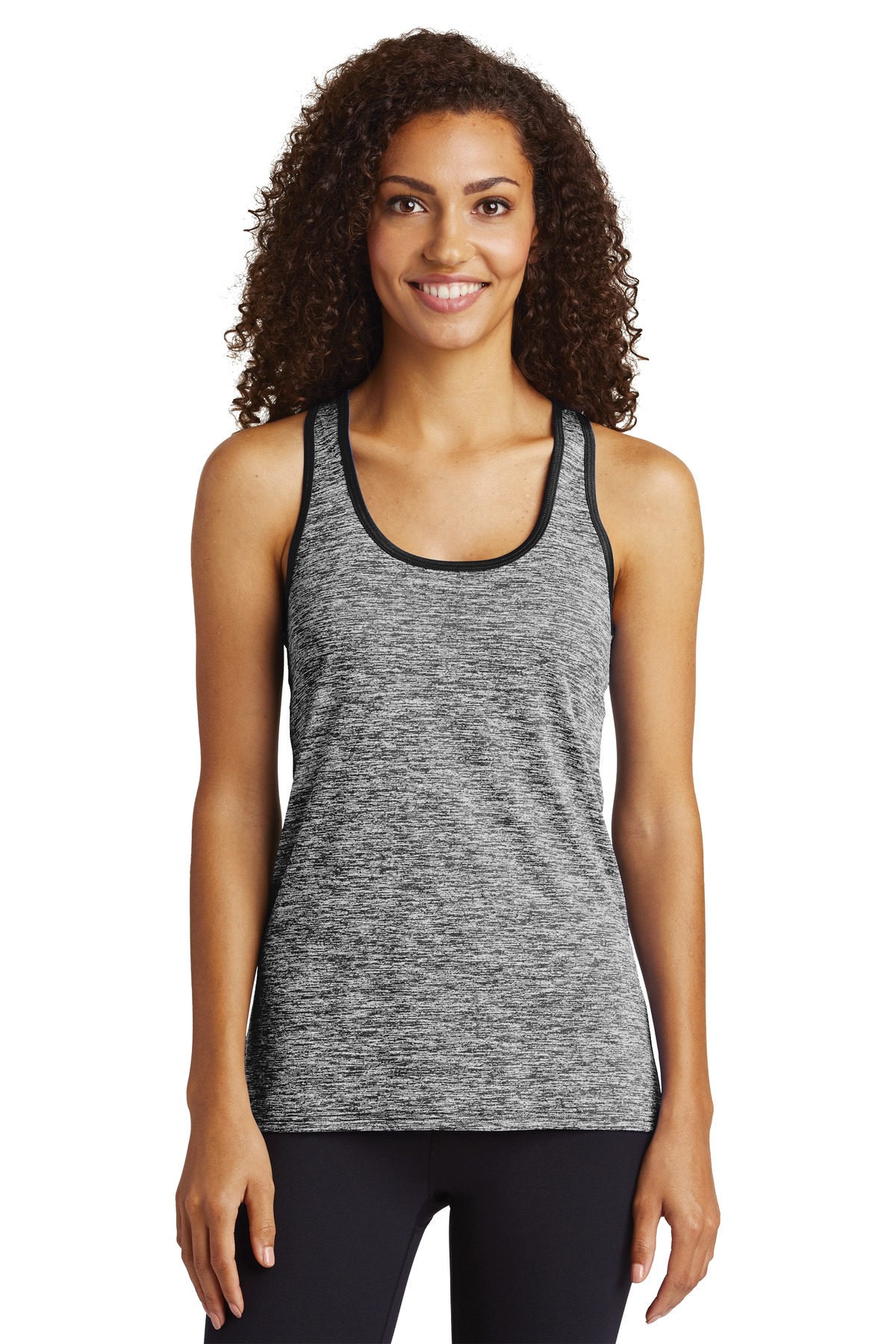 Sport-Tek  Ladies PosiCharge  Electric Heather Racerback Tank. LST396