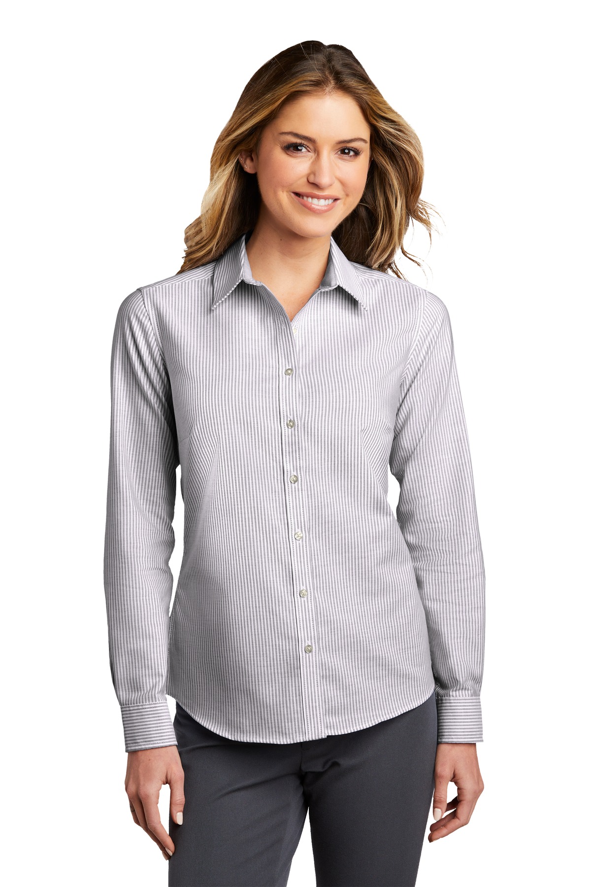 Port Authority  Ladies SuperPro  Oxford Stripe Shirt. LW657